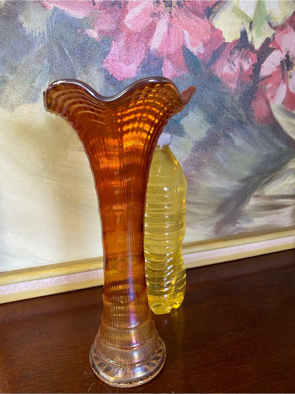 Vintage Imperial Glass Ripple Vase.